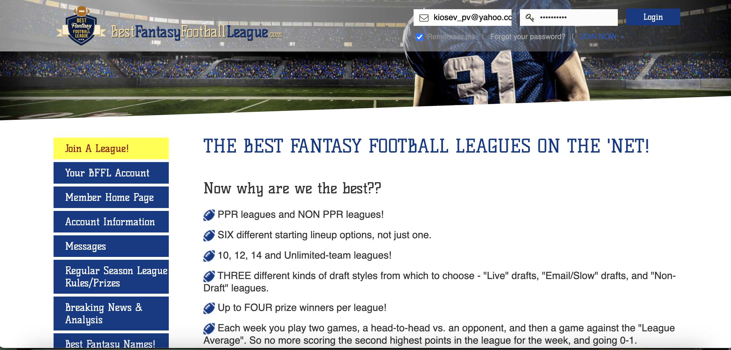 BestFantasyFootballLeague.com